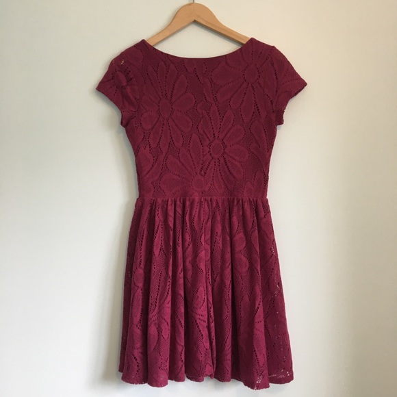Lauren Conrad Fuchsia Pink Floral Lace Dress Small - Picture 2 of 6